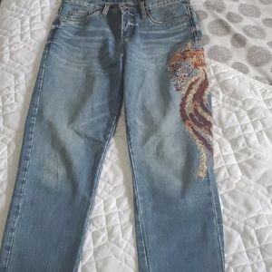 Embroidered denim